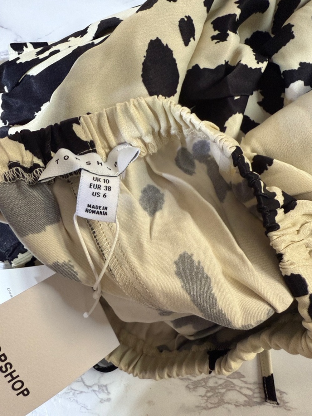 Topshop satin wide leg pants in cow print - Picture 4 of 4